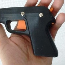 kompakt Gummi Band Gewehr Spiel ppk mechanisch Spielzeuge 3d print model - Mito3D