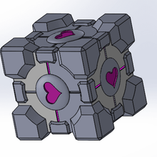 companion bucket game cube portal 2 3d print model - Mito3D