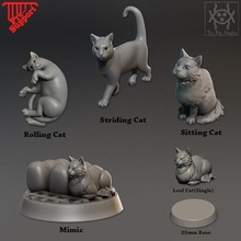 companion cats pack game cat dungeons kitten party roleplay rpg warhammer miniature dungeonsanddragons tabletop kitty d&d adventurer feline ageofsigmar aos 3d print model - Mito3D