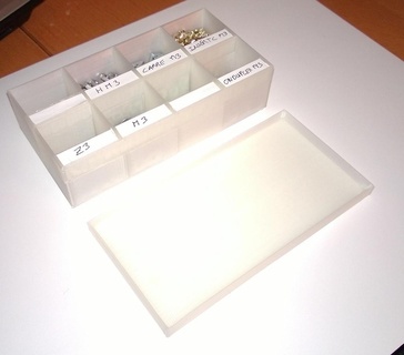 compartment box lid label 3d print model - Mito3D