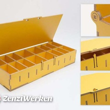 compartment storage box w lid cnc laser home containers zenziwerken stepcraft hdf router 3d print model - Mito3D