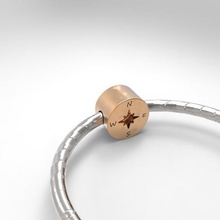 compass charm jewelry silver pandora clover bracelets bracelet woman 3d print model - Mito3D