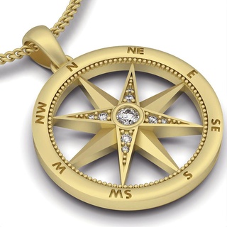 compass pendant silver gold jewelry printable 3d model trend fashion design zbrush 3d print model - Mito3D