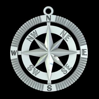 Kompass Anhänger Abenteuer Richtung Navigation Orientierungshilfe Erkundung Reise 3d print model - Mito3D