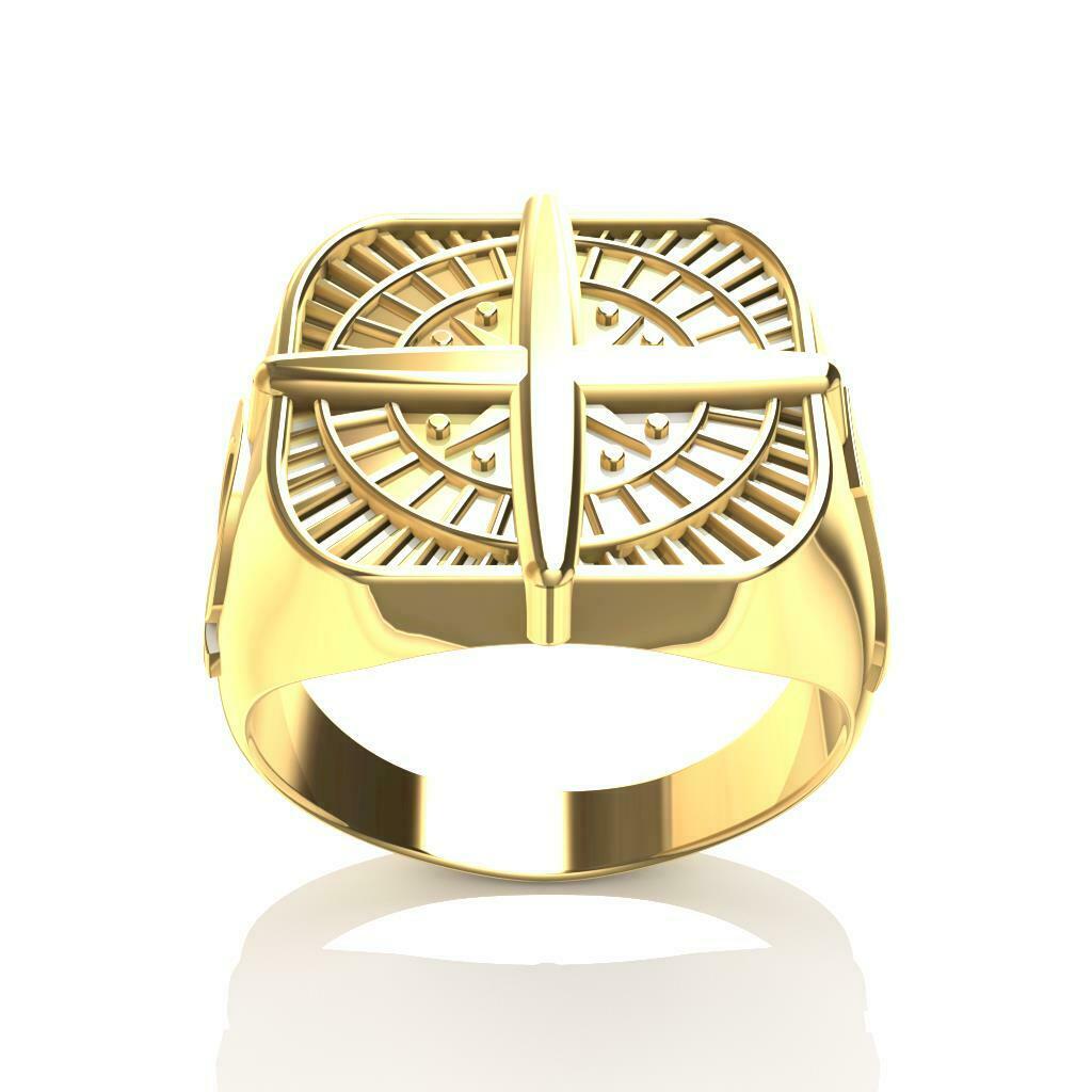 boussole bague anneaux bijoux luxe or impresion3d 3d homme rhinogold rhinocéros matrice 39 3D print model - Mito3D