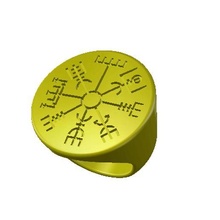 Kompass Ring Vegvisir Wikinger Schmuck Ringe Runen 3d print model - Mito3D
