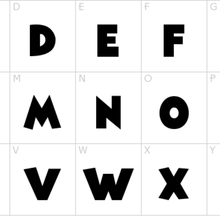 completa el alfabeto de la tipografía angella cortador galletas herramienta angela cookie 3d print model - Mito3D