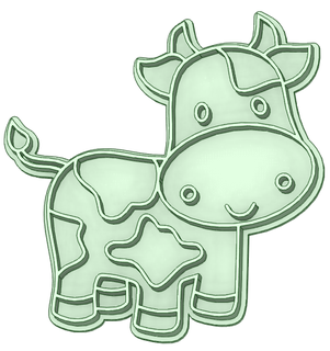 complete cow 2 cookie cutter 3d print model - Mito3D