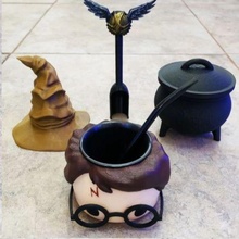 complete harry potter matte set mate hat magic cauldron snitch 3d print model - Mito3D