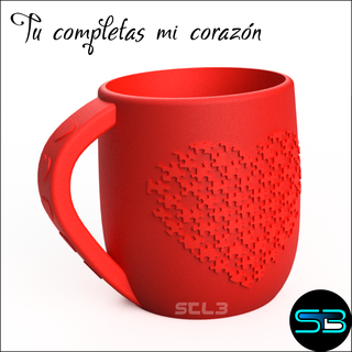 complete heart mug 3d print model - Mito3D