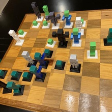 minecraft satranç seti tamamlayın oyun 3d print model - Mito3D