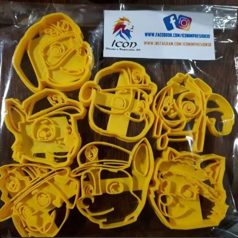 complete set paw patrol cookie cutter various 3D print model - Mito3D