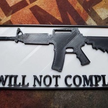 soddisfare arte armi fuoco pistole emendamento cartello segni loghi 3d print model - Mito3D