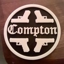 compton beer mat drinks coaster home los angeles america dr dre eazy rap gangster 3d print model - Mito3D