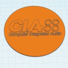 ordinateur intégré audio de la cia logo coaster art signes logos total science q projet drum & bass 3d print model - Mito3D