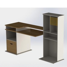 tavolo per computer casa in legno, gabinetto tabella armadio del 3d print model - Mito3D