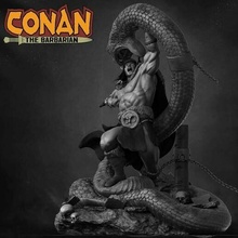 conan barbarian miniature diorama snake warrior medieval collectible statue 3d print model - Mito3D