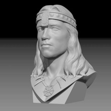 conan el bárbaro art busto arnold schwarzenegger 3d print model - Mito3D