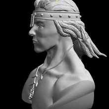 conan bust barbaric sculpted warrior arnold swetzenager 3d print model - Mito3D