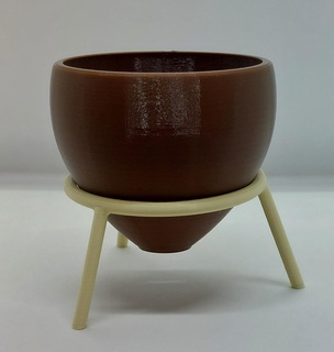 concave planter base 3 legs ring pots decoration home garden 3d print model - Mito3D