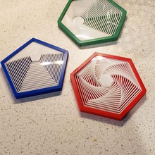 concentric shape coaster toy polygon math 3d print model - Mito3D