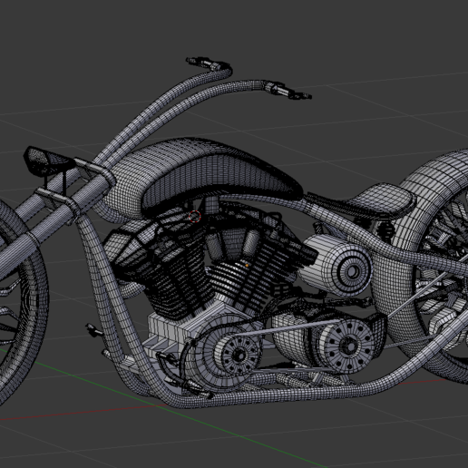 konsept Bobber tekerlek tekerlekler motosiklet helikopter Harley Davidson özel yazdırılabilir ucuz dörtlü 3D print model - Mito3D