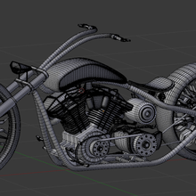 concept bobber roue roues moto hachoir Harley Davidson Douane imprimable quads 3d print model - Mito3D