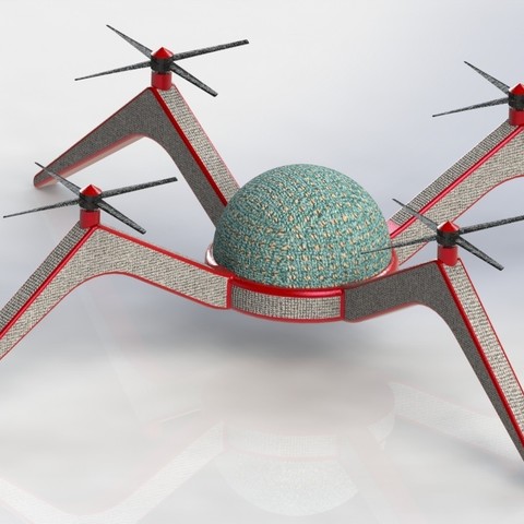 kavramsal İHA - örümcek cad gadget quadcopter 3D print model - Mito3D