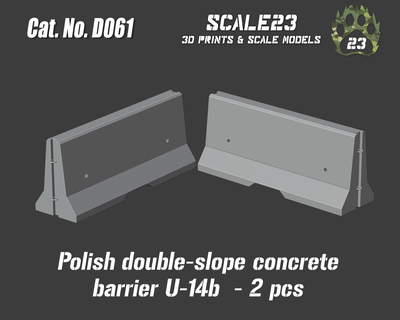 concrete barrier - double-sided - eu style  3d print model - Mito3D