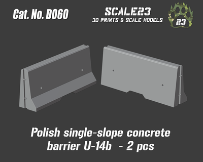 concreto barreira one sided estilo 3d print model - Mito3D