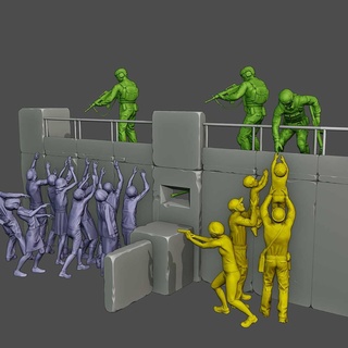 Beton Diorama Zombies Soldaten Spiel weiblich männlich Miniatur Zahl Skulptur Zombie Armee Korruption Welt Apokalypse Monster beiläufig Lebensmittel Gehirn Mädchen Elvis Halloween Schädel 3d print model - Mito3D