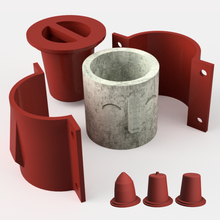 concrete face pot mold head v1 3d print model - Mito3D