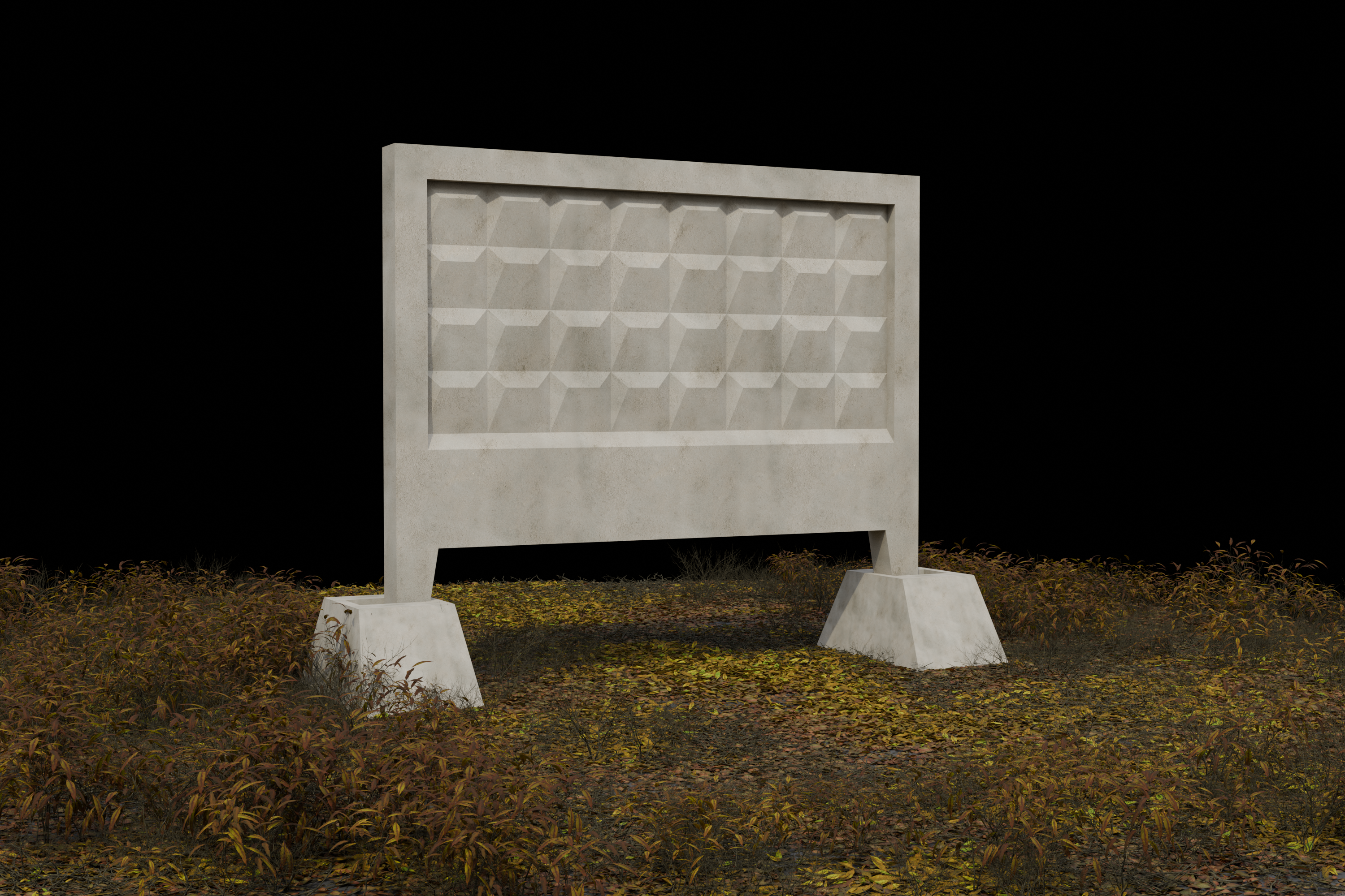 beton zaun mauer gebäude block architektur sowjet ussr russisch außen stadt straße 3D print model - Mito3D