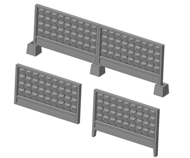 concrete fence section 3d print model - Mito3D