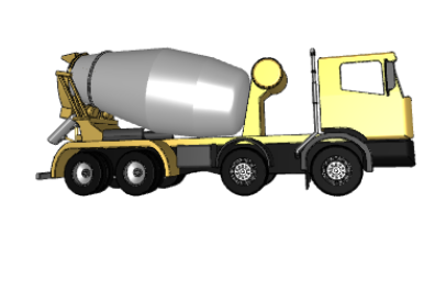 béton mixer camion truk modèle construction travaux Jeu 3d print model - Mito3D