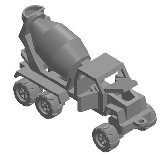 concrete mixer truck 3d print model - Mito3D