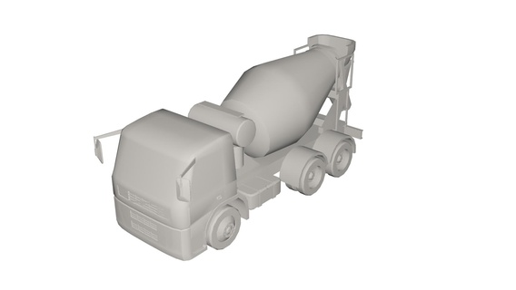 hormigón mezclador juego camión pesado vehículo maquinaria máquina grande transporte excavador industria diesel tractor coche vehiculo robot grua remolque kraz 3d print model - Mito3D