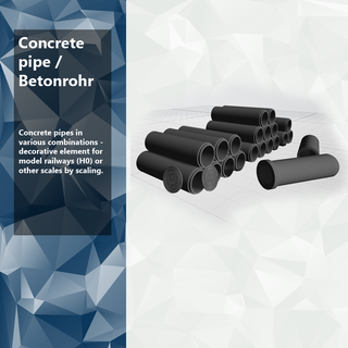 concrete pipes tube construction site pipe 3d print model - Mito3D