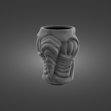 concrete plants pot head alien 2 3d print model - Mito3D