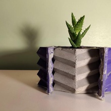 beton vazo kalıp ev iş fikri model tasarım minimalizm diy hobi filaman 1mm pla poly düşük pot 3d print model - Mito3D