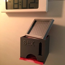 condom dispenser 100 printable universal home sex toys fun erotic durex box condoms holder 3d print model - Mito3D