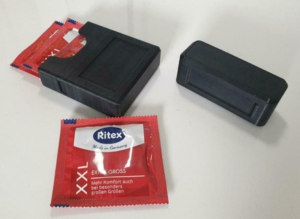 condom holder 3 pcs case condoms pal nsfw pocket containers box organization storage 3d print model - Mito3D