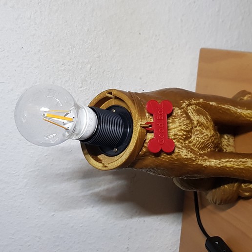 el cono de la vergüenza - perro lámpara art las esculturas 3D print model - Mito3D