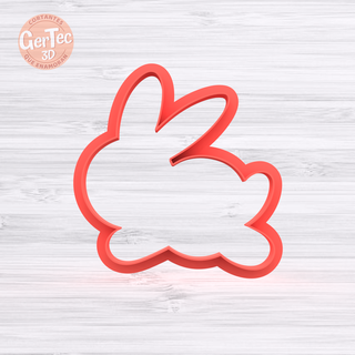 conejo saltando cookie cutter bunny rabbit easter seal stamp mass cookies cold porcelain ceramics 3d print model - Mito3D