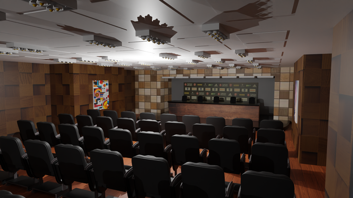 konferans salon koltuk salonu oda iç tiyatrosu tiyatro film oturma yeri hoparlör sahne 3d print model - Mito3D
