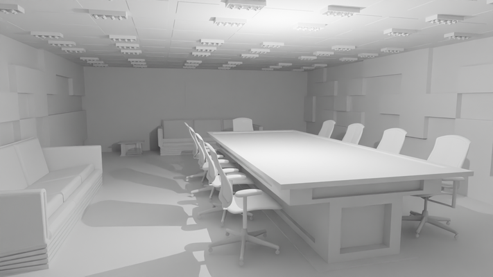 konferenz zimmer no material treffen innere arbeit arbeitsplatz büro stuhl tabelle holz leder interior office conference room meeting 3d print model - Mito3D