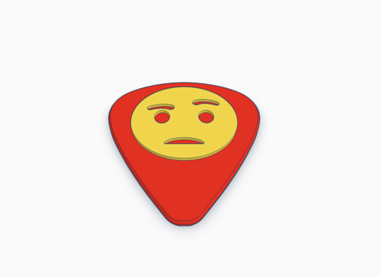 confused emoji guitar pick bass electric acoustic instrument music rock classical card wallet set collection logo play station playstation 3d print model - Mito3D