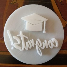 congrats hat stamp graduation 3d print model - Mito3D