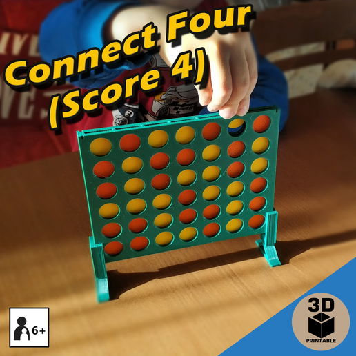 connect four score 4 game printed 3d diy score-4 score4 connect4 3D print model - Mito3D