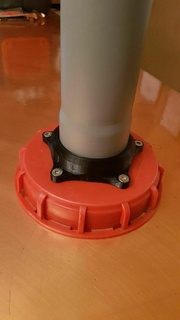 conexión ibc envase ht tubo agua barril lluvia adaptador 3d print model - Mito3D